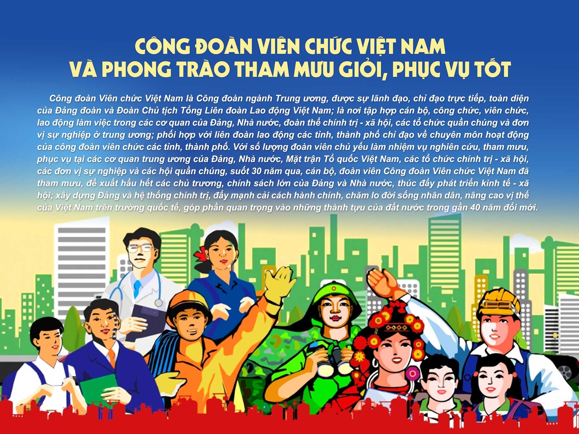 Công đoàn Viên chức Việt Nam và phong trào tham mưu giỏi, phục vụ tốt