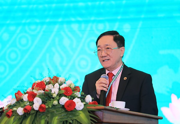 Tổng Giám đốc NHCSXH Dương Quyết Thắng phát biểu tại Đại hội đại biểu Công đoàn NHCSXH lần thứ VI, nhiệm kỳ 2025 - 2030