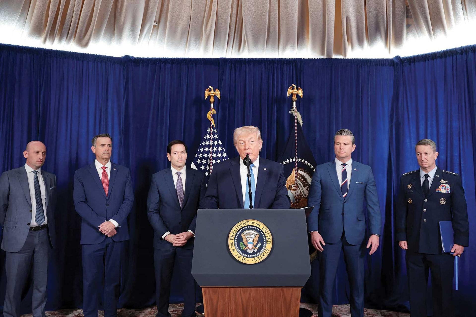 Tổng thống Mỹ Donald Trump tổ chức họp báo tại khu nghỉ dưỡng Mar-a-Lago ở Palm Beach, bang Florida, Mỹ ngày 3-1-2026_Ảnh: Reuters