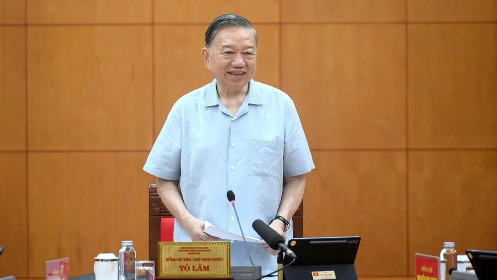 Tổng Bí thư, Chủ tịch nước Tô Lâm phát biểu tại cuộc làm việc. (Ảnh- Đăng Khoa)
