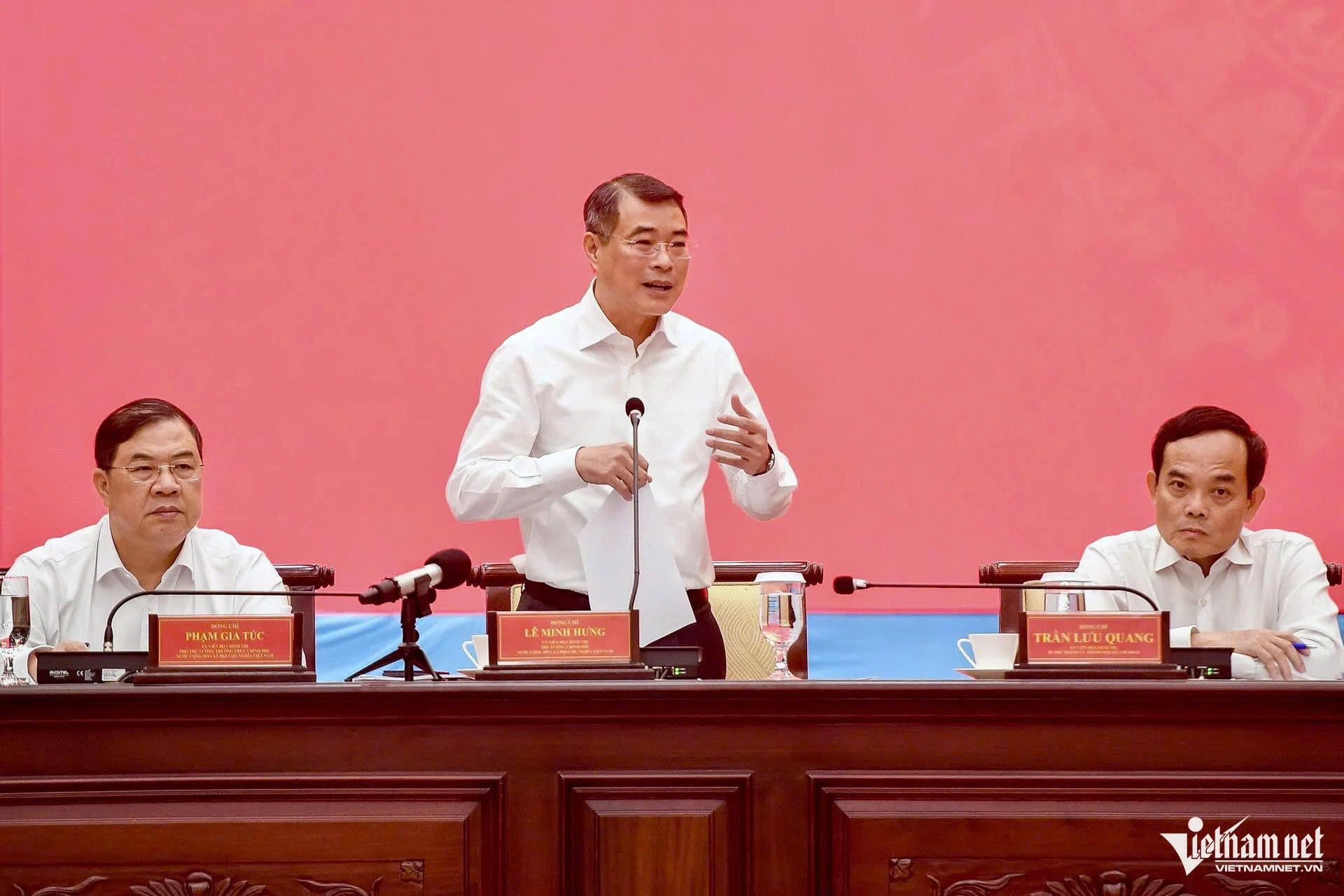 Thủ tướng Lê Minh Hưng phát biểu tại buổi làm việc với Thành ủy Thành phố Hồ Chí Minh_Ảnh VGP