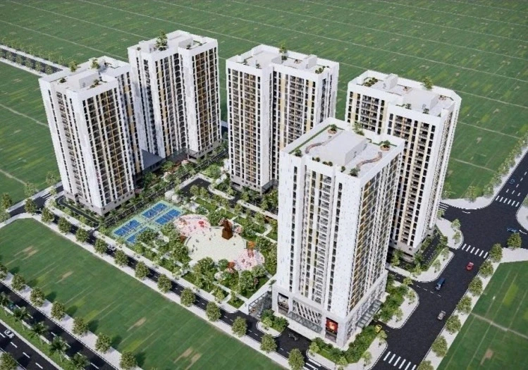Phối cảnh Khu nhà ở xã hội Đức Thượng. Ảnh- UBND xã Hoài Đức
