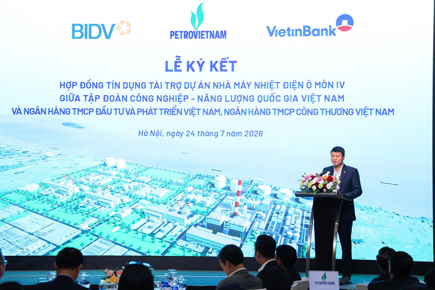 Chủ tịch HĐQT BIDV Lê Ngọc Lâm phát biểu tại lễ ký