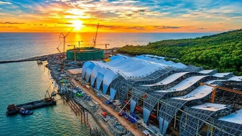 Trung tâm Hội nghị APEC tại Phú Quốc đang trong giai đoạn hoàn thiện. Ảnh- Nhân dân