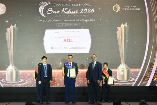 Agribank được vinh danh 2 Giải thưởng Sao Khuê 2026 với 2 giải pháp công nghệ số tiêu biểu