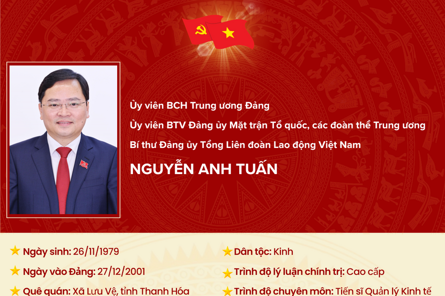 Bộ Chính trị chỉ định đồng chí Nguyễn Anh Tuấn, Ủy viên Trung ương Đảng làm Ủy viên Ban Thường vụ Đảng ủy Mặt trận Tổ quốc, các đoàn thể Trung ương